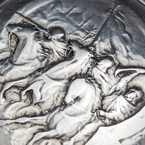 1925 年左右復古浪琴懷錶銀面刻馬獵人錶殼做工很好